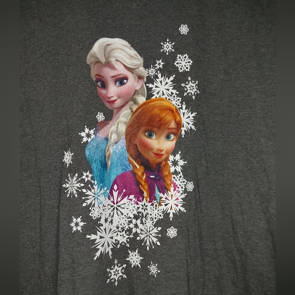 🐱 Frozen T-shirt XL Grey Disney Elsa Anna - Picture 3 of 8